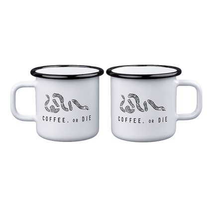 Coffee or Die Enamel Mug